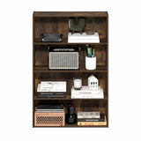 Furinno Basic Book Shelf, 4-Tier Bookcase with Open Shelf, Bookshelf, Cube Storage Organizer, 6 x 24 x 35, for Living Room, Bedroom, Home Office, Amber Pine Furinno