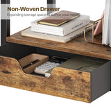 YATINEY Desktop Printer Stand, 2-Tier Printer Table with Non-Woven Drawer, Multi-Purpose Desk Organizer for Home Office, Under Desk Open Organizer Shelf, Rustic Brown PS01BR YATINEY