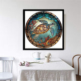 CXYQLC DIY 5D Diamond Painting Kits for Adults Diamond Art Sea Turtle Diamond Painting Full Drill Crystal Rhinestone Embroidery Craft Kits for Home Wall Decor Gifts 11.8x11.8inch CXYQLC
