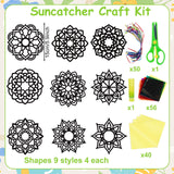 EggSun 36 Sets Mandala Suncatchers Craft Kit for Kids Adults Ornaments Stained Glass Window Arts and Crafts Paper Kit for VBS Classroom Holiday Birthday Projects Home Party Decorations Ages 4 8 12 EggSun