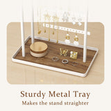 susswiff Jewelry Holder Organizer Stand - Adjustable Tall 17.5" (Max), Sturdy Jewelry Hanger for Necklaces, Earrings, Bracelets, Rings, Jewlery Display and Storage, White, Metal susswiff