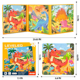 Magnetic Puzzles for Kids Ages 3-5, 3 in 1 Dinosaurs Magnetic Jigsaw Puzzle Book, Travel Puzzles Toys for Toddlers 3-8 Year (Dinosaur World) EREBADI