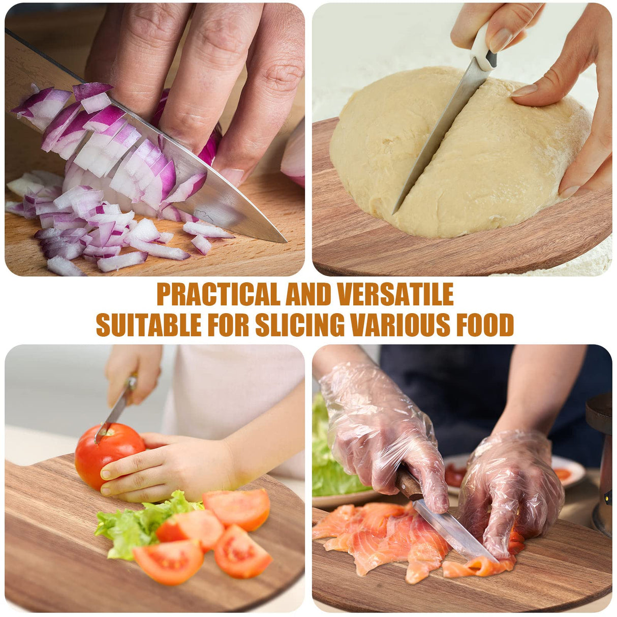 Patelai 12 Piece Round Wood Cutting Board Pizza Peel with Handle Laser Engraving Serving Board Charcuterie Cheese Bread Cutting Board Bulk for DIY Wedding Housewarming Gift (12 Inch,Acacia Wood) Patelai