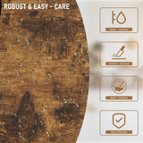 EDWINENE 4 Tier Corner Bookshelf, Industrial l Shaped Bookshelf with Metal Frame, Tall Corner Shelf Stand with 2 Hooks for Living Room, Bedroom, Home Office, Rustic Brown EDWINENE