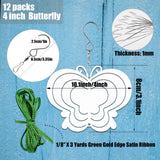 WindMage 12 Pack 4inch Sublimation Wind Spinner Blanks 3D Aluminum Metal Wind Sculpture Kinetic Spinners for Yard Garden Indoor Art Ornaments Xmas Hanging Decoration (Butterfly) WindMage