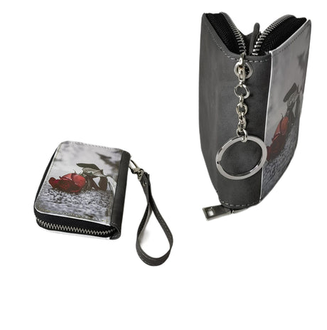 Sublimation Small Coin purse Women's Wallet Leather Coin credit Card holder Diy Craft (Gray) WoodArtSupply