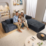 NNSNG 110" U Shaped Boneless Couches for Living Room with 2 Movable Ottomans,5 Seats Modular Cloud Sectional Couch Sofa(Gray) NNSNG