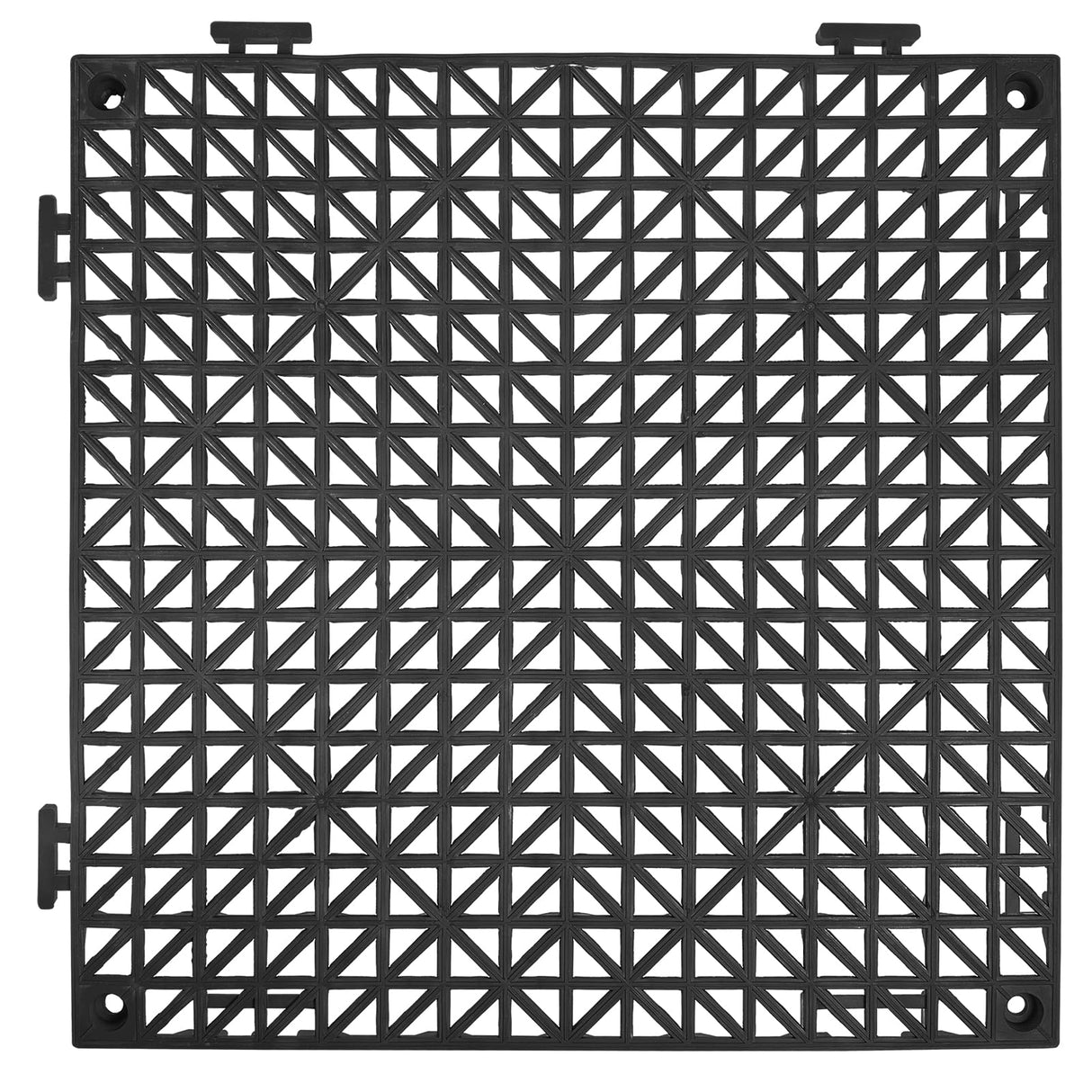 VEVOR Interlocking Tile 50PCS Black, Drainage Tiles 12" x 12" Splicing, Soft PVC Interlocking Drainage Floor Tiles, Non-Slip Drainage Holes for Restroom, Bathroom, Kitchen, Pool, Wet Areas VEVOR