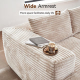 CAODOC 104" Cloud Sectional Couch with Comfy Chaise, Boneless L Shape Sofa with Deep Seat, Minimalist Modular Couches Sleeper for Living Room Bedroom Apartment Lounge,Beige CAODOC