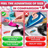 Mini Iron for Crafting 2.3" x 3.9" – Cute Mini Craft Iron for Patches, Sewing, Quilting with Quick Heat-Up Ceramic Plate & 59" Cord – Designed for Ironing Patches, Bling, and Small Craft Projects MYCRITEE