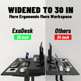 ExaDesk Electric Standing Widened Desk 63 * 30 Inches Adjustable Height with 4 Drawers, Double Storage Shelves Stand Up Desk, Home Office Workstation Sit Stand up Desk (Classical Black) ExaDesk