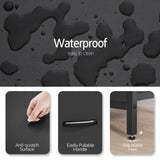 Vagusicc Nightstand Set of 2 with Charging Station, End Table Bedside Table with Power Outlet & USB Ports, Side Table with 2 Fabric Drawers for Bedroom, Living Room, Black Vagusicc