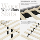 Yaheetech Full Bed Frame Upholstered Platform Bed with Wing Side Tufted Headboard/Sturdy Wooden Slat Support/No Box Spring Needed/Mattress Foundation,Light Gray Full Bed Yaheetech