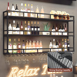 Wall Mounted Wine Rack, 3 Tier Wine Glass Holder with LED Light, Large Wall Mounted Shelves with Hanging Wine Racks Bottle Display Shelf, for Home Bar Cafe Restaurant (39.4 * 9.8 * 35.4 inch) Generic