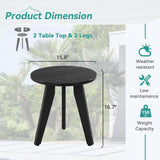 Homenjoy HDPE Outdoor Side Table, Small Round Side Table Weather-Resistant, Outdoor Side Tables for Patio, Porch, Deck, End Table for Plant Stand, Living Room, Bedroom, Black Homenjoy
