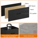 Fixwal Black Dresser for Bedroom with Power Outlets and LED Lights, 55 Inch Drawer TV Stand with 7 Fabric Drawers, TV Stand for Bedroom Up to 65 Inch TV, Chests of Drawers for Bedroom Black Fixwal