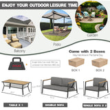 Vimstora 4 Pieces Aluminum Outdoor Patio Furniture Set with Thicken Cushions&Sturdy Table, Modern Patio Conversation Sets Sofa for Balcony, Garden, Deck & Porch Vimstora