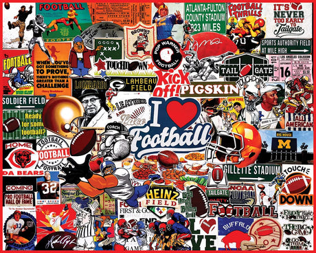 White Mountain - I Love Football, 1000 Piece Jigsaw Puzzle, Football Puzzle, NFL White Mountain
