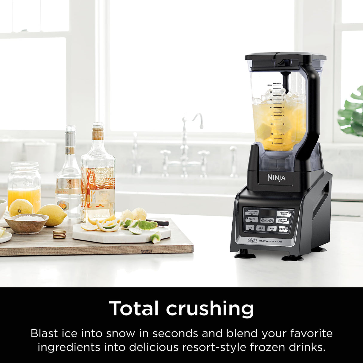 Ninja BL642 Nutri Ninja Personal & Countertop Blender with 1200W Auto-iQ Base, 72 oz. Pitcher, and 18, 24, & 32 oz. To-Go Cups with Spout Lids, For Smoothies, Shakes & More, Dishwasher Safe, Black Ninja