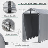 Flamaker Storage Shed 6' x 3' Metal Frame Outdoor Waterproof Carport Shelter with Rollup & Zipper Door Garage Tent for Bike, Motorcycle, Firewood Flamaker