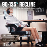 Dowinx Gaming Chair Fabric with Pocket Spring Cushion, High Back Ergonomic Computer Chair with Footrest for Adults, Massage Lumbar Support Swivel Game Chair for Office Gaming 300LBS, Aqua Dowinx