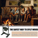 SnugNiture Firewood Kindling Splitter 9IN, Manual Kindling Log Splitting Tool, XL Cast Steel Log Splitting Wedge, Hand Sturdy Firewood Cutter, Splits SnugNiture