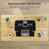 FLEXISPOT 32-inch Height Adjustable Standing Desk Converter, Quick Sit to Stand Tabletop Dual Monitor and Laptop Workstation with Wide Keyboard Tray, Black FLEXISPOT