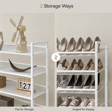 Nunsino Shoe Rack, Long Shoe Organizer,Max Holds 62 Pairs,10 Tier Metal Shoe Storage Shelf,5-Tier Stackable Shoes Organizer for Garage, Entryway,White Nunsino