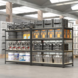 PrimeZone 40" W x 20" D x 59" H Heavy Duty Storage Shelves, 4 Tier Adjustable Garage Shelving Unit, Metal Organizer Shelf Utility Rack for Warehouse Pantry Closet Kitchen, Black PrimeZone