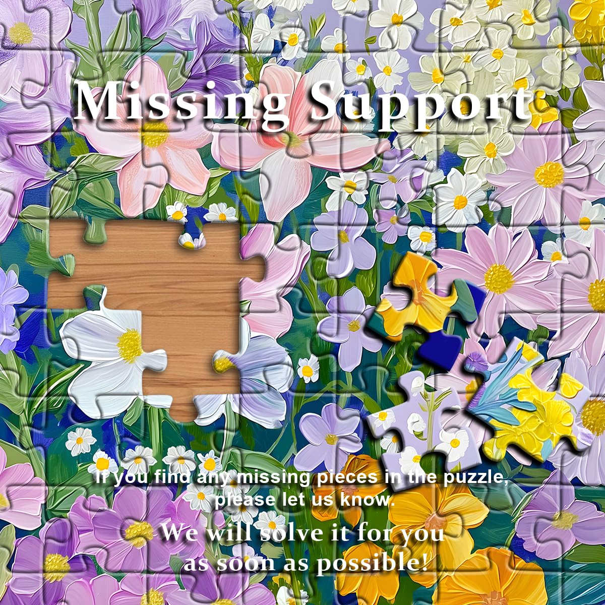 Flower Puzzle for Adults 1000 Pieces, Floral Art Plant Puzzle, Colorful Painting Garden Jigsaw Puzzle PICKFORU