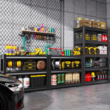 TXTDPL 3000 LBS Storage Shelves, 72" H Garage Shelving, 5-Tier Heavy Duty Shelf, Steel Shelving, Adjustable Shelving Unit, Easy to Assemble, for Garage, Warehouse, Basement Storage Shelving, Black TXTDPL