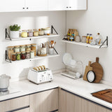 Heimlove 36 Inch White Floating Bookshelves Set of 3,Heavy Duty Wall Mounted Bookshelves,Wall Bookshelf for Living Room,Bedroom,Kitchen,Laundry Room Storage & Decor Heimlove