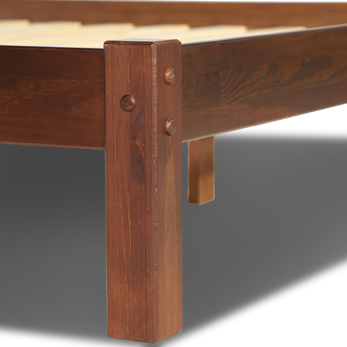 Grain Wood Furniture Shaker Solid Wood Panel Platform Bed, King Size, Cherry Grain Wood Furniture