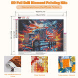 CEOVR Truck Diamond Art Kits for Adults, American Flag Eagle Diamond Painting Dots 5D Full Drill DIY Gem Art for Beginner, Adult Crafts Kits Arts and Crafts, Wall Decor for Home Office 12x16in CEOVR