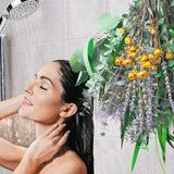 123 Pcs Mixed Real Dried Eucalyptus Stems - Lavender & Rose Flowers Bundles for Shower, Natural Preserved Eucalyptus Leaves Greenery Hanging Shower, Plant Fragrance, Wedding Decor beerfingo