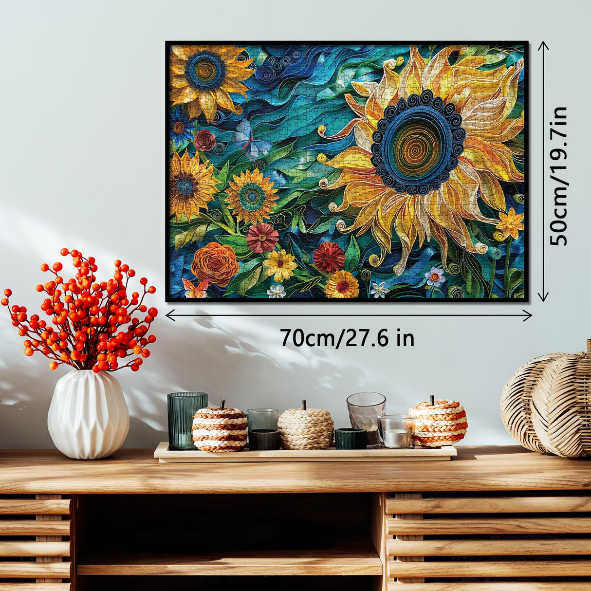 Sunflower Puzzles for Adults 1000 Pieces, Colorful Flower 3D Plant Jigsaw Puzzles Nature, Christian Beautiful Paper Floral Garden Puzzle BBOLDIN