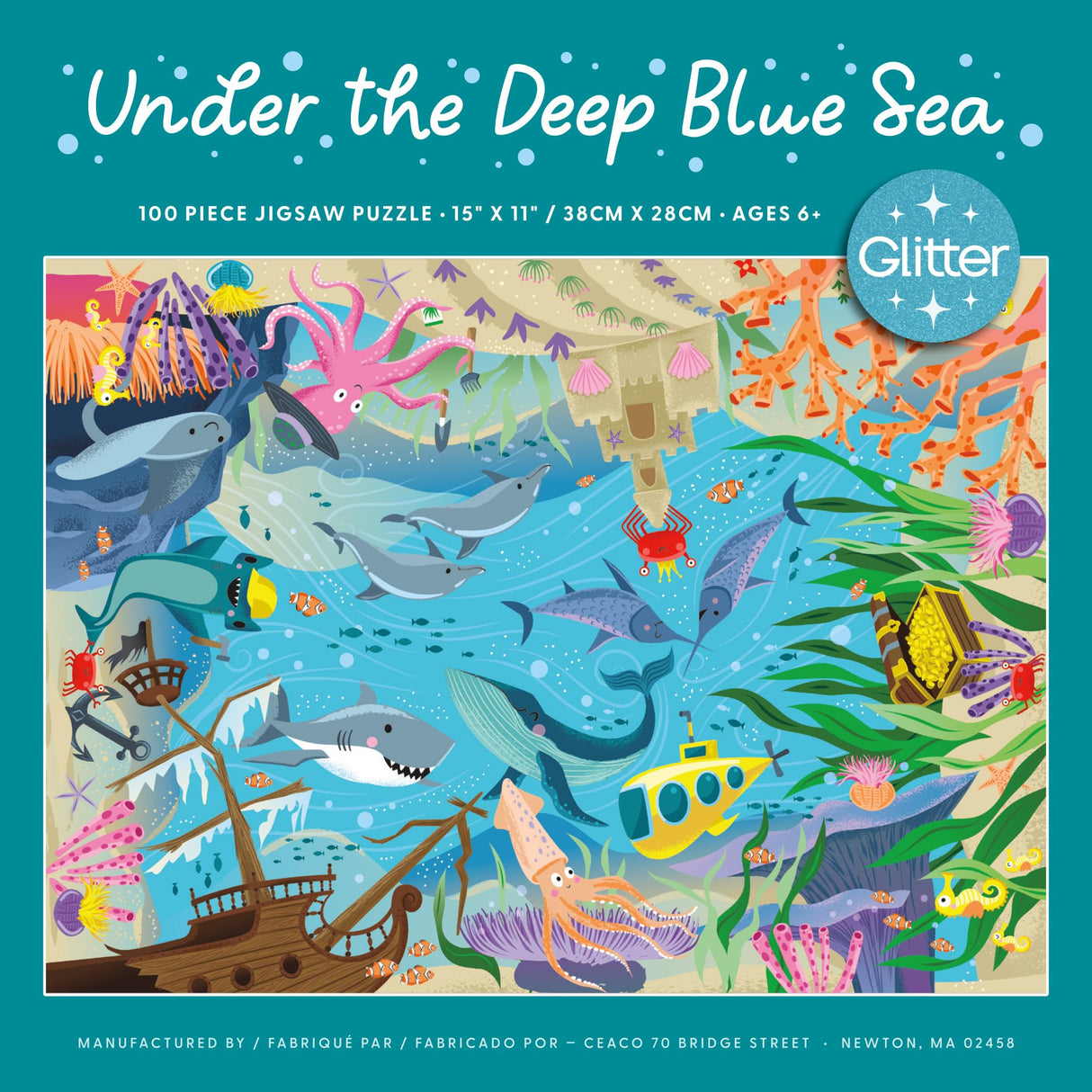 Ceaco - Glitter - Under The Deep Blue Sea - 100 Piece Jigsaw Puzzle Ceaco