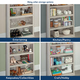 Sauder 5 Tier Book Shelf Wooden Bookcase Multipurpose Bookshelf for Home Office, Living Room, in Chalked Chestnut Sauder