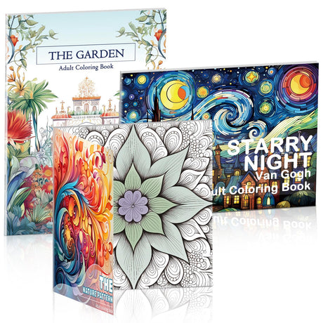 Adult Coloring Books Bulk Set of 3 for Women to Relax and Relieve Anxiety, 96 Pages Beautiful Adult Coloring Book Set of 3 for Relaxation, Stress Relief Gifts for Your Lover CKMOREL