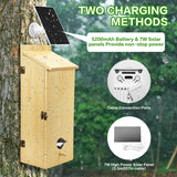 FlyGift Bird House with Camera - Smart Bird Nest with 1080P HD Full Color Night Vision Bird Cam, 2.4G WiFi & App Notify Solar Powered with Nest Auto Capture Photo & Video, Ideal Gift for Family FlyGift