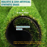 Heyroll Artificial Turf Grass Indoor Outdoor 7 ft x 15 ft, 0.8 inch Realistic Synthetic Fake Grass, Artificial Lawn Rug Dog Pets Mat, Turf Carpet for Patio Landscape Backyard, Custom Size Heyroll