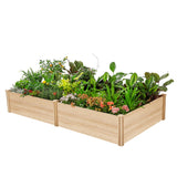 SPECRAFT 15 Inch Depth 8x4 FT Deep Wooden Raised Garden with Open Base, Extra Large Planter Box for Deep-Rooted Plants, Ideal for Outdoors, Patio, Backyard SPECRAFT