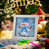 Charniol 9 Pcs Winter 5D Diamond Painting Kits 5D Drill Round Crystal Rhinestone Handmade Creative Art Crafts Snowman Snowflake for Home Wall Decor and Adults Kids DIY (Snowman, Snowflake) Charniol