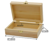 Creative Hobbies Unfinished Wood Craft Box – Light Unfinished Wood with Clasp – Make Your Own Gift Box, Jewelry Box, Photo Box - Decorate with Paint, Ribbon, Decoupage and More – 6" x 4" x 2" (1) Creative Hobbies