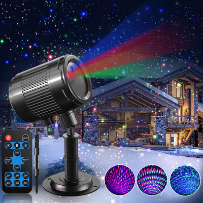 Christmas Laser Projector Light Outdoor: RGB 3 Colors Firefly Moving Laser Lights, IP65 Waterproof Star Projector Lights Show Decor for Garden Yard Holiday Party, Christmas Halloween New Year Gift
