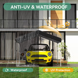 COBIZI Canopy Tent 10x10 Pop Up Canopy with One Button Push Center Lock, Portable Carport with 1 sidewall, 10x10 Carport Canopy for Parties, Commercial, Events, Waterproof, UPF 50+, Black COBIZI