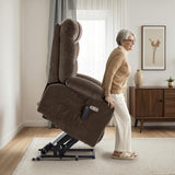 MCombo Power Lift Recliner Chair with Extended Footrest for Elderly People, Fabric 7283 (Brown, Large) MCombo