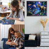 CEOVR Diamond Art Kits for Adults, Dinosaur Diamond Painting Dots 5D Full Drill DIY Gem Art for Beginner, Adult Crafts Kits Wall Decor for Home Office 12x16in CEOVR
