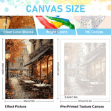 Paint by Numbers Kit for Adults- Street Cafe Adult Paint by Number Kits on Canvas for Beginners, Fall Scene DIY Acrylic Oil Number Painting Kits for Home Wall Decor Gift 16"x 20" (without Frame) Offito
