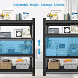 SUPPNEED 1400LBS Garage Storage Shelves Heavy Duty, 35" W x 16" D x 66" H,4-Tier Garage Shelving Heavy Duty, Industrial Metal Shelving Units for Basement,Fish Tank,Black SUPPNEED